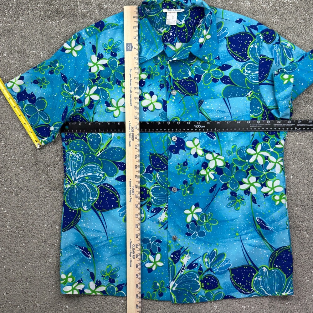 Vintage 70s GVH HawaiiPrint Hawaiian Aloha Shirt Made Hawaii Mens L Tropical - Picture 4 of 8